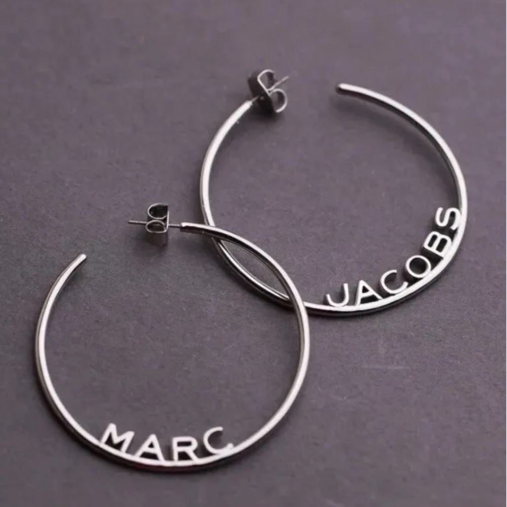 Silver Marc Jacobs hoop earrings— NWT